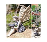 Sitting Fairy Statue, Angel Garden Sculpture, Fairy Figurine, Antique Resin Angel Crafts,100% New