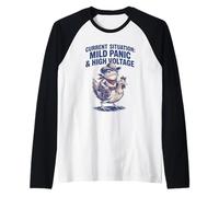 Situación Actual Pánico Leve Rana de Alto Voltaje Camiseta Manga Raglan