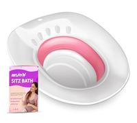 Sitz - Baño para hemorroides, baño para asiento de inodoro, baño de remojo perineal, cuidado posparto, tratamiento de inflamación anal, plegable, fácil, bolsa de almacenamiento, uso con sal de baño