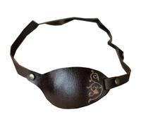 SIULAS Máscara de Ojo único, Parches de Ojo Pirata para Adultos, Medieval Retro Steampunk PU Cuero Venda con elástico Ajustable,Left