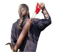 SIULAS Medieval Shoulder Quiver - Carcaj de Cuero Antiguo - Arco Compuesto Ajustable con Paquete de Tiro con Arco con Accesorios de Cuero - para Caza y decoración,Marrón