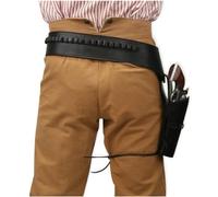 SIULAS PU PULA Gun Pista, Soporte de Funda de revólver con cinturón Gunfighter Cowboy Larp Cosplay Costume Accessory,Negro,Life Size