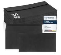 Siumir 100 sobres formato DIN Lang 220x110 mm - papel de alta resistencia 110 g/m² - sobres negros - sin ventana - para documentos, invitaciones y tarjetas de felicitación