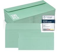 Siumir 100 sobres formato DIN Lang 220x110 mm - papel de alta resistencia 120 g/m² - sobres verdes - sin ventana - para documentos, invitaciones y tarjetas de felicitación