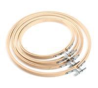 Siumir Bastidores para Bordar 4 Piezas, 13/15/17/20 cm Aros de Bordado Aro de Punto de Cruz Circulo, Marco de Punto de Cruz de Bambú para DIY Art Craft