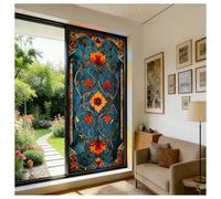 Siunwdiy Película de privacidad Ventanas con Arco Iris de vidrieras Plomo en Forma de Diamante película de Vidrio Decorativa no Adhesiva para Dormitorio Sala de Estar,Color 3,90x200cm