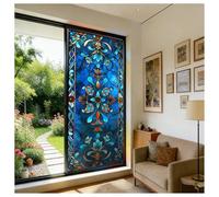 Siunwdiy Película de privacidad Ventanas con Arco Iris de vidrieras Plomo en Forma de Diamante película de Vidrio Decorativa no Adhesiva para Dormitorio Sala de Estar,Color 5,30x80cm