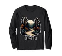 Siuslaw River Camiseta Retro Minimalista River Siuslaw Manga Larga