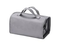 SIUSYACI Bolsa de cosméticos impermeable de cuero, bolsa de viaje para cosméticos colgante para mujer, bolsa de maquillaje enrollable 4 en 1 desmontable, Gris, One Size, De alta calidad