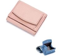 SIUSYACI Cartera organizadora de bolsillo con tarjetero de piel auténtica, mini cartera de bolsillo con monedero, Rosado, Moda