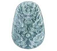 SIUSYACI Collar de jade, colgante de dragón de jade natural tallado a mano, grado A, sin tratar, collares Feng Shui para mujeres y hombres