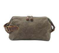 SIUSYACI Neceser de lona y cuero para hombre, para viajes, gran capacidad, Verde, De alta calidad