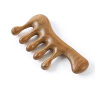 SIUSYACI Peines de dientes anchos hechos a mano de sándalo verde 100 % natural, masaje de cabeza y cuero cabelludo, sin estática, peine desenredante, peine de madera de sándalo verde para hombres y