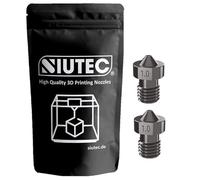 SIUTEC® Premium V5/V6 Acero endurecido/Hardened Steel, Boquilla/Nozzle, 1,0 mm, 2 unidades, compatible con i3, i3 Mega S, Chiron, 4MAX, Vyper, Kobra, Kobra Max, E3D V5 / V6 Hotend - para filamento de
