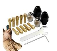 Siuwddee Chuck Collet Set, Drill Chuck Collet Set, Colleta de latón de la broca de perforación, Reemplazo de vástago sin llave 1/32-1/8 pulgadas para herramientas giratorias, accesorios de perforación