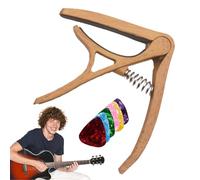 Siuwddee Juego de cejilla para ukelele, cejilla portátil de nailon para guitarra eléctrica, juego de cejilla de guitarra con púas, fácil de usar para guitarra eléctrica