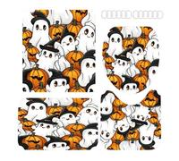 Siuwddee Juego De Cortinas De Baño De Halloween | Juego De Cortinas De Ducha Negras Terroríficas para Decoración Baño con Alfombrillas Antideslizantes,Decoración Impermeable para Dormitorio