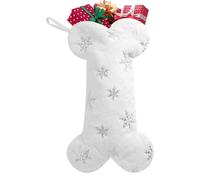 Siuwddee Medias navideñas para Perros,Medias navideñas para Perros | Medias para Colgar en la Chimenea Bolsa de Medias con Forma de Hueso de Felpa,Bolsa de sujeción de Dulces Bordada, decoración