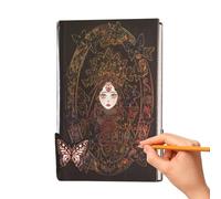 Siuwddee Notebook estético, Goth Journal, Estampado gótico Estampado caliente Hermosa ilustración Retro Manual, Notebook Goth para estudio de trabajo, 256 páginas, revistas para escribir mujeres para