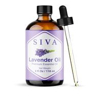 Siva - Aceite esencial de lavanda de 4 onzas líquidas con cuentagotas de vidrio de alta calidad, 100% puro, natural, sin diluir y de grado terapéutico, increíble para el cuidado de la piel y el
