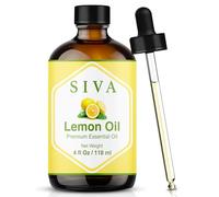 Siva - Aceite esencial de limón, 4 onzas líquidas, aceite de limón natural, para difusor, cuidado de la cara, cuidado de la piel, aromaterapia, cuidado del cabello, cuero cabelludo y masaje corporal