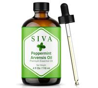 Siva - Aceite esencial de menta japonesa de 4 onzas líquidas con gotero de vidrio de primera calidad, 100% puro, natural, sin diluir, grado terapéutico, perfecto para el cuidado de la piel, cuidado