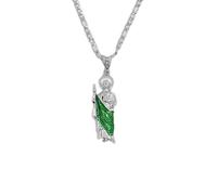 SiVaji Necklace Collar Colgante Cadena Hombre Mujer Joyas Necklacecollar San Judas Colgante Cadena Plata