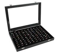 Siveit Caja organizadora de anillos con tapa transparente, soporte de anillos para exhibición de tiendas, exhibición de joyas, hogar, organizador de anillos para anillos de joyería, aretes (100