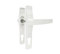 Sivenci - Juego de Manillas para Puerta Exterior/Interior con Bocallave | Juego de Tirador de Aluminio Reforzado con Embellecedor Oculta Tornillos de Fijación | Cuadradillo de 8 mm | Color Blanco