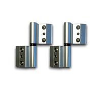 Sivenci - Pack de 2 Bisagras Para Perfilería Convencional 40×20 | Bisagras de 2 Cuerpos Para Perfiles 40 x 20 | Para Puertas y Ventanas Practicables o Abatibles | Apertura Interior Derecha | Plata