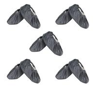 SIVENKE 5 Pares Cubrezapatos Antideslizantes Cubiertas Reutilizable Zapatos con Franela Cubiertas de Zapatos Adecuadas para Lugares de Trabajo en Interiores Domésticos, Gris Oscuro