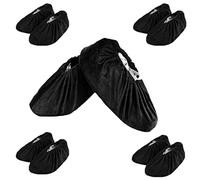 SIVENKE 5 Pares Cubrezapatos Antideslizantes Cubiertas Reutilizable Zapatos con Franela Cubiertas de Zapatos Adecuadas para Lugares de Trabajo en Interiores Domésticos, Negro