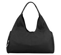 SIVENKE Bolsa de deporte para hombre y mujer con compartimento para zapatos y compartimento húmedo Weekender Bolsa de viaje de ocio Bolso plegable Gym Bolsa de compras Bolsa, negro, 48 x 20 x 27 cm