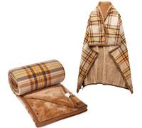 SIVENKE Manta Bufanda Mujer Poncho Invierno Grande Mantas con Botones a Presión Sudadera Cálida Capa Térmica Envoltura Cardigan para Casa Camping 140 x 160 cm