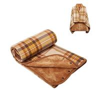 SIVENKE Manta Bufanda Mujer Poncho Invierno Mantas con Botones a Presión Sudadera Cálida Capa Térmica Envoltura Cardigan para Casa Camping 100 x 140 cm