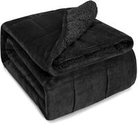 Sivio Manta Pesada 7 kg 150 x 200 cm, Sherpa Double Single, Suave y difusa cálida Sherpa Heavy Blanket para sofá, Cama, sofá de Peluche, Manta de Forro Polar, Negro