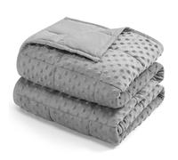 Sivio Minky Dot Manta Ponderada para Adultos Queen Size 9 kg, Manta Pesada Suave para Estrés y Sueño, Transpirable 4 Estaciones con Perlas de Vidrio, Gris 150 x 200 cm