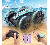 SIVQIKE 4WD Coche teledirigido, sensor de gestos, resistente al agua, RC Stunt coche, anfibio con mando a distancia de 50 m, rotación de 360 °, 10 años, 80 minutos de diversión