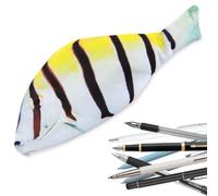 SIVZUMO 1 pcs Estuche de Lápices de Pez Divertido Bolsa de Bolígrafos de Pescado Novedosa Monedero de Pez de Forro Acolchado de Espuma Gruesa