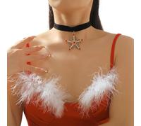 SIVZUMO Collar de Terciopelo Collar de Navidad Capa con Colgante de Gargantilla Ajustable para Señoras Chicas