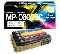 SIWANYS MPC3003 MPC6003 Cartucho de Tóner Compatible para Ricoh - Negro - para MP C3503 C4503 C5503 C6003 C3004 C3504 C4504 C5504 C6004 con Chip,4 Pack