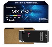 SIWANYS MX-C52T Cartucho de Tóner de Repuesto para Sharp MX-C52T MX-C52TB MX-C52TC MX-C52TY MX-C52TM para Sharp MX-C428F MX-C528F Impresora con Chip,Magenta-1 Pack