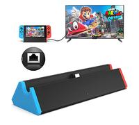 SiWiQU Switch TV Dock - Adaptador Ethernet RJ45 1000 Mbit Dock Switch Compatible con Nintendo Switch/Switch OLED, Base Switch Repuesto Switch Dock Oficial con 4K HDMI Tipo C 2 xUSB [No para Switch 2]