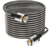 Siwket Cable de fibra óptica 8K HDMI 100M, blindaje de acero óptico, cable HDMI 2.1, 48 Gbps, ultra alta velocidad, 8 K @ 60 Hz, 4 K @ 120 Hz, Dynamic HDR eARC Dolby HDCP 2.2 y 2.3 para