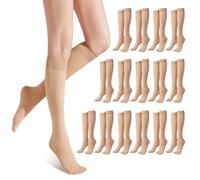 SIWOKJJO 16 pares de medias de rodilla para mujer, colores claros de piel, medias largas transparentes, medias de nylon color piel, medias transparentes de nylon para mujer, Talla única