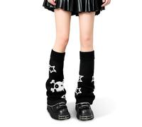 SIWOKJJO Calentadores Kawaii, Y2K Lolita japonesa calentadores de pierna calcetines largos, 80 Harajuku calcetines de punto cálido, para niñas mujeres Gyaru calentadores de pierna gótico Lolita