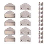 SIWOTED 10 juegos de tope de cremallera aspecto brillante práctico y atractivo bolso decorativo accesorios para maletas (níquel blanco)