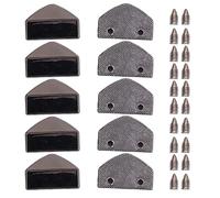 SIWOTED 10 juegos de tope de cremallera aspecto brillante práctico y atractivo bolso decorativo accesorios para maletas (Plata Negro)