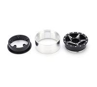SIWOTED 4 Uds RC aleación de aluminio Beadlock rueda llanta cubo para Axial SCX24 90081 1/24 RC piezas de actualización de coche (Negra)