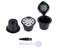 SIWOTED 5 unids/set plástico y acero inoxidable reutilizable cápsulas de café recargables cápsulas de filtro tazas colador (Plata)